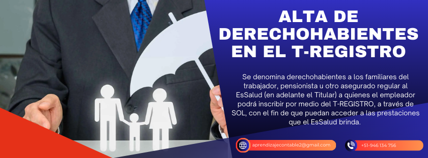 Alta de derechohabientes en el t-registro