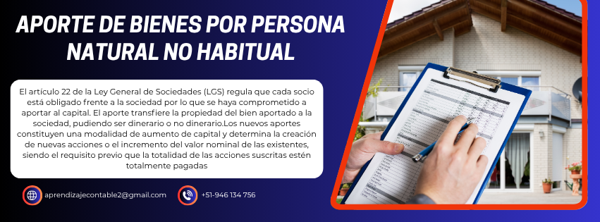 Aporte de bienes por persona natural no habitual