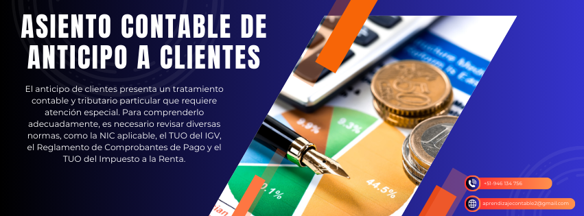 Asiento contable de anticipo a clientes