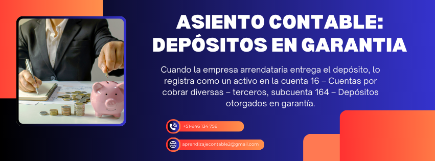 Asiento contable:  depósitos en garantia