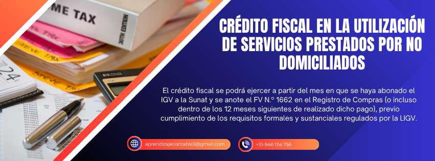 Crédito fiscal en la utilización de servicios prestados por no domiciliados
