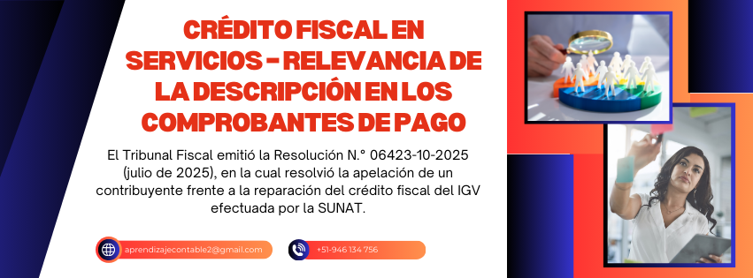 Crédito fiscal en servicios – relevancia de la descripción en los comprobantes de pago.