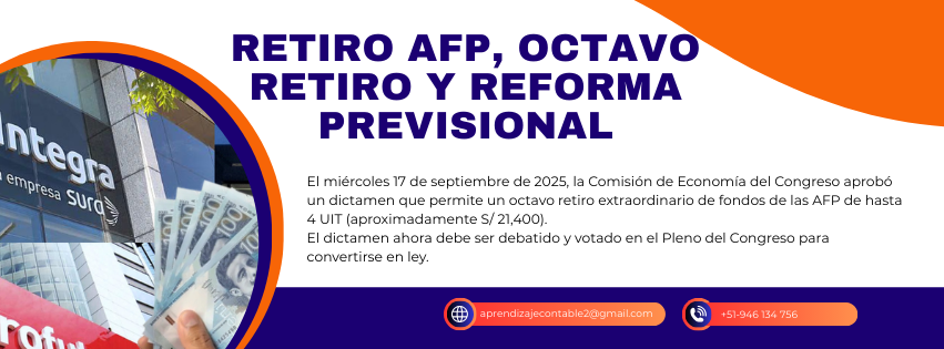Retiro afp, octavo retiro y reforma previsional